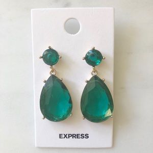 EXPRESS EMERALD GREEN DROP EARRINGS